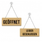 Preview: Geöffnet / Leider geschlossen - Graviertes Wendeschild