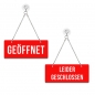 Preview: Geöffnet / Leider geschlossen - Graviertes Wendeschild
