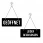 Preview: Geöffnet / Leider geschlossen - Graviertes Wendeschild