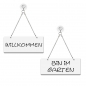 Preview: Willkommen / Bin im Garten - Graviertes Wendeschild