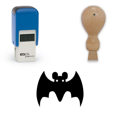 Stempel mit Abdruck: Fledermaus