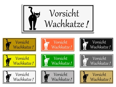 Vorsicht Wachkatze! 100x40mm
