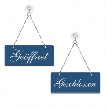 Geöffnet / Geschlossen - Graviertes Wendeschild