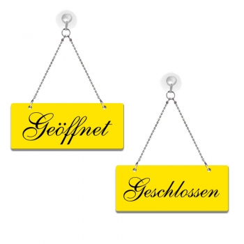 Geöffnet / Geschlossen - Graviertes Wendeschild