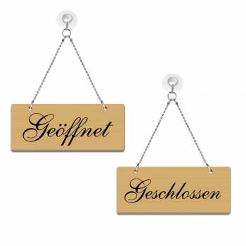 Geöffnet / Geschlossen - Graviertes Wendeschild