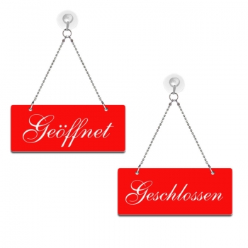Geöffnet / Geschlossen - Graviertes Wendeschild