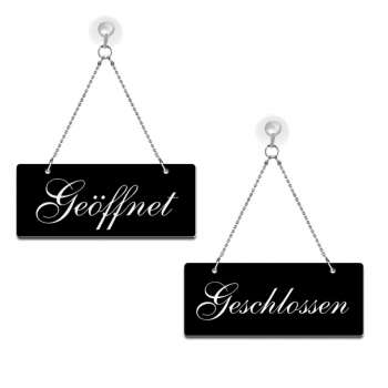Geöffnet / Geschlossen - Graviertes Wendeschild
