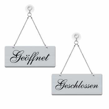 Geöffnet / Geschlossen - Graviertes Wendeschild