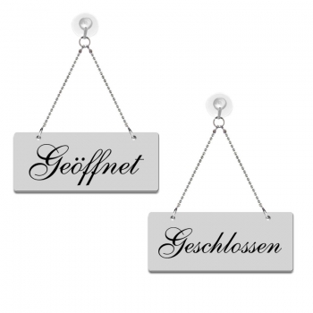Geöffnet / Geschlossen - Graviertes Wendeschild