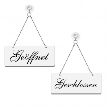 Geöffnet / Geschlossen - Graviertes Wendeschild