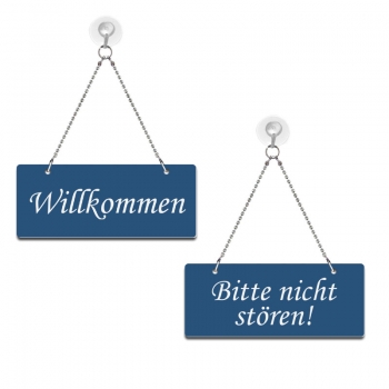 Willkommen / Bitte nicht stören! - Graviertes Wendeschild