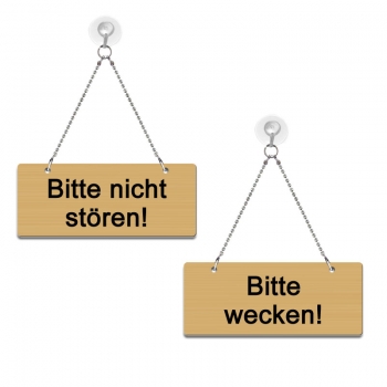 Bitte nicht stören / Bitte wecken! - Graviertes Wendeschild