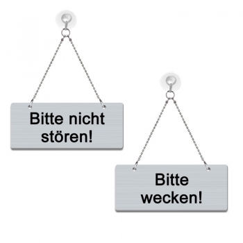Bitte nicht stören / Bitte wecken! - Graviertes Wendeschild