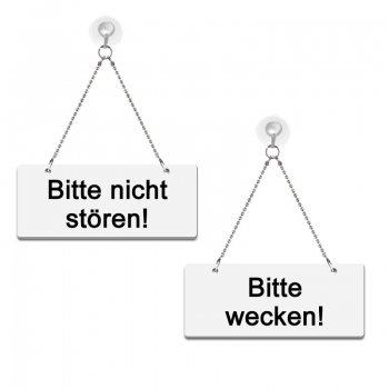 Bitte nicht stören / Bitte wecken! - Graviertes Wendeschild