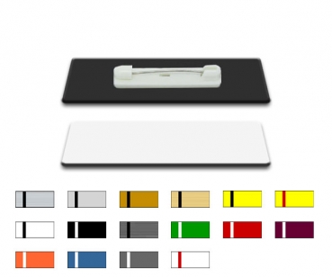 Ansteckschild mit Nadel ohne Gravur, 55x15mm