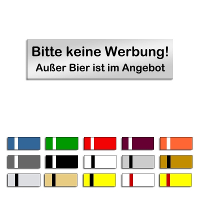 Bitte keine Werbung! Außer Bier ist im Angebot, 80x30mm