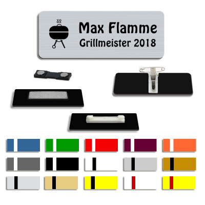 Namensschild mit Grill