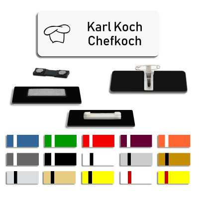 Namensschild mit Kochmütze