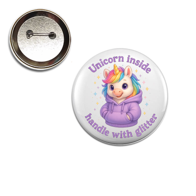 Unicorn inside – handle with glitter