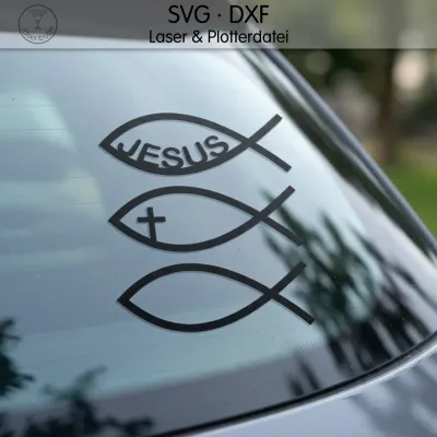 3er Set, Christlicher Fisch, Plott-/Laserdatei