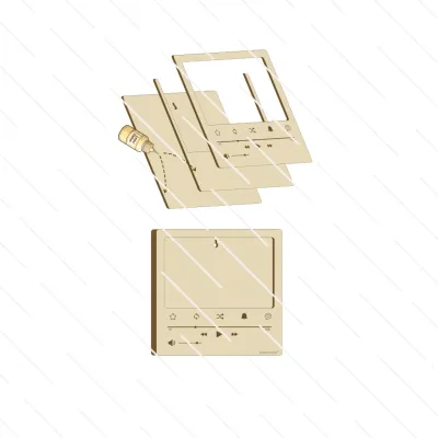 Preview: Laservorlage Fotorahmen im Videoplayer-Design – für Fotos 15 × 10 cm