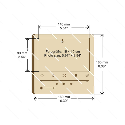 Preview: Laservorlage Fotorahmen im Videoplayer-Design – für Fotos 15 × 10 cm