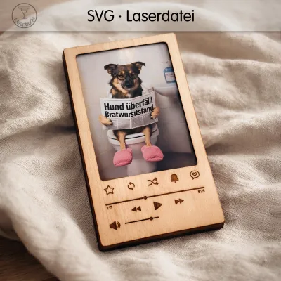 Laservorlage Fotorahmen im Videoplayer-Design – für Fotos 10 × 15 cm