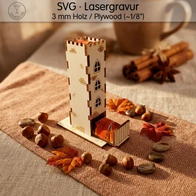 Schokoladenburg, Schokispender - passend für 6 Schokoladenküsschen