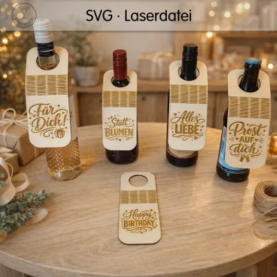 Flaschenanhänger mit Biegetechnik | Geschenkidee zum Geburtstag, Hochzeit oder Feiertag