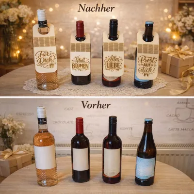 Flaschenanhänger mit Biegetechnik | Geschenkidee zum Geburtstag, Hochzeit oder Feiertag