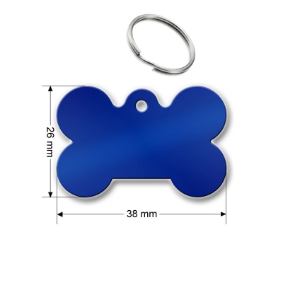Blaue Erkennungsmarke in Knochenform, Rohling