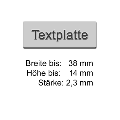 Textplatte bis 38x14mm