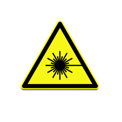 Warnung vor Laserstrahl