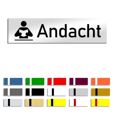 Andacht - Türschild mit Symbol, 160x40mm