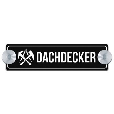 Dachdecker mit Symbol, mit Rand