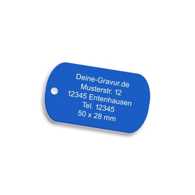 Blaue Erkennungsmarke aus Aluminium