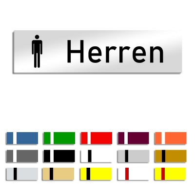 Herren - Türschild mit Symbol, 160x40mm