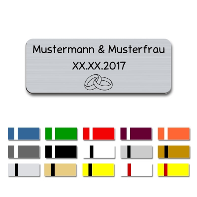 Verschlungene Ringe mit Namen und Datum, 80x30mm