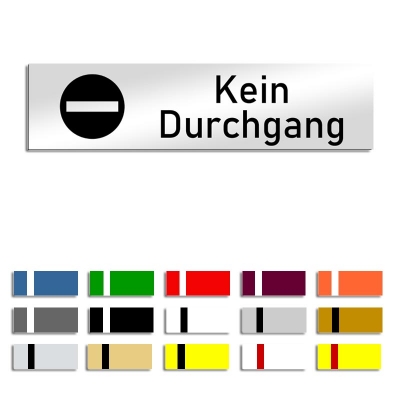 Kein Durchgang - Türschild mit Symbol, 160x40mm