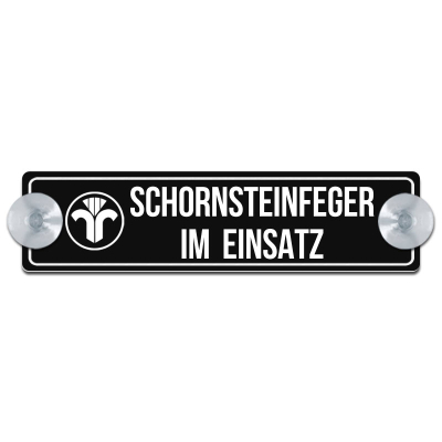 Schornsteinfeger mit Symbol, mit Rand