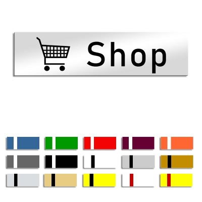 Shop - Türschild mit Symbol, 160x40mm