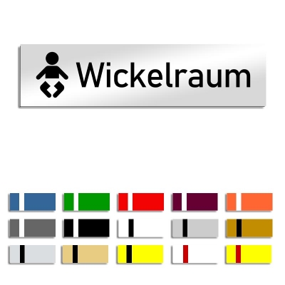 Wickelraum - Türschild mit Symbol, 160x40mm