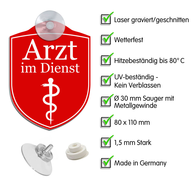 GmbH - Privatkunden - ® KFZ Innenschild ÄS Notarzt mit Saugnapf GmbH - Privatkunden - ® KFZ Innenschild ÄS Notarzt mit Saugnapf