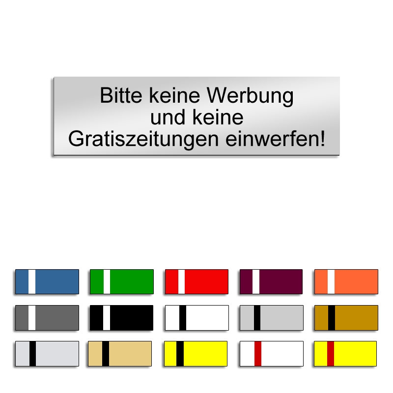 Bitte Keine Werbung Und Keine Gratiszeitungen Einwerfen 70x20mm Deine Gravur Laserdesign