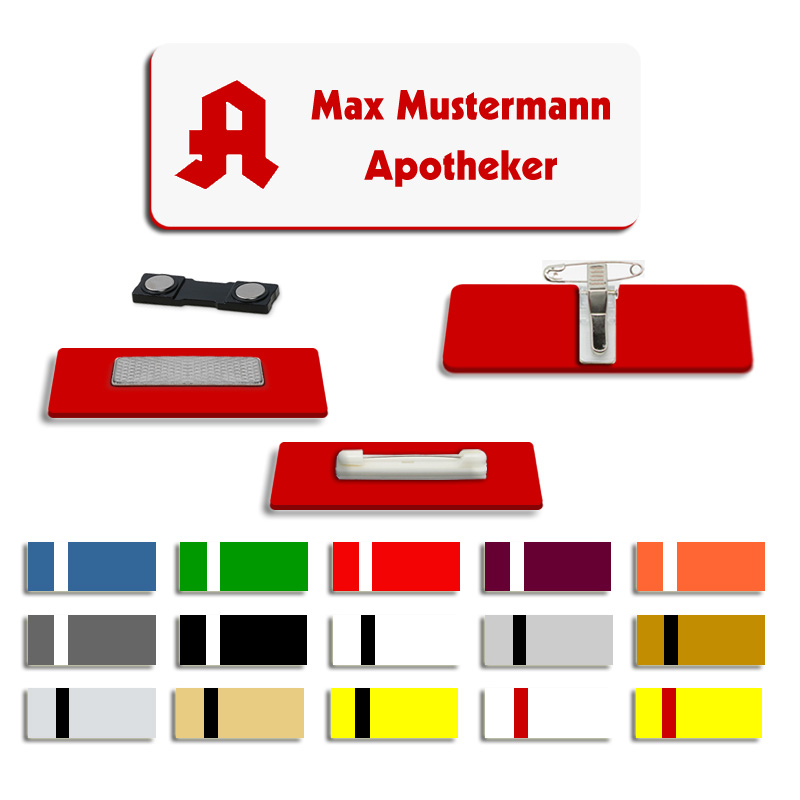 Namensschild mit Apothekensymbol