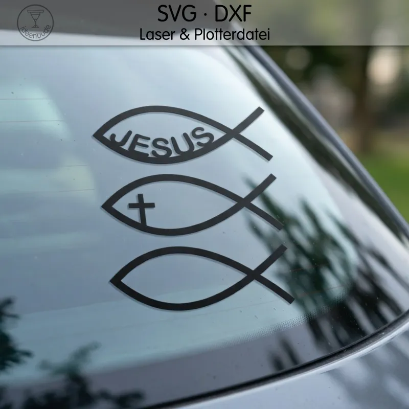 3er Set, Christlicher Fisch, Plott-/Laserdatei