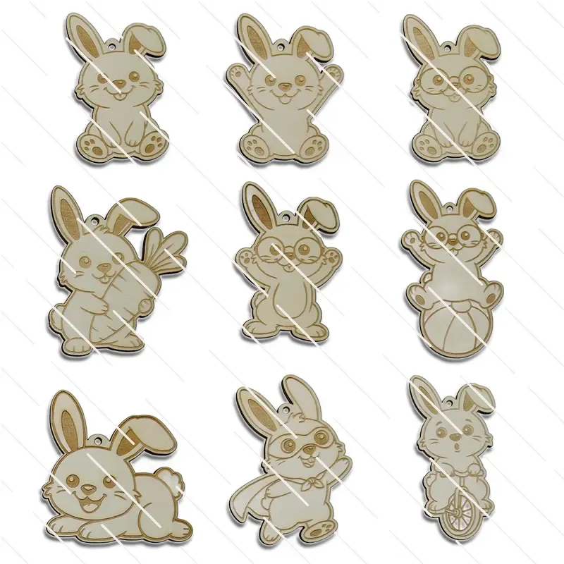 9 Hasen-Anhänger – Osterdeko