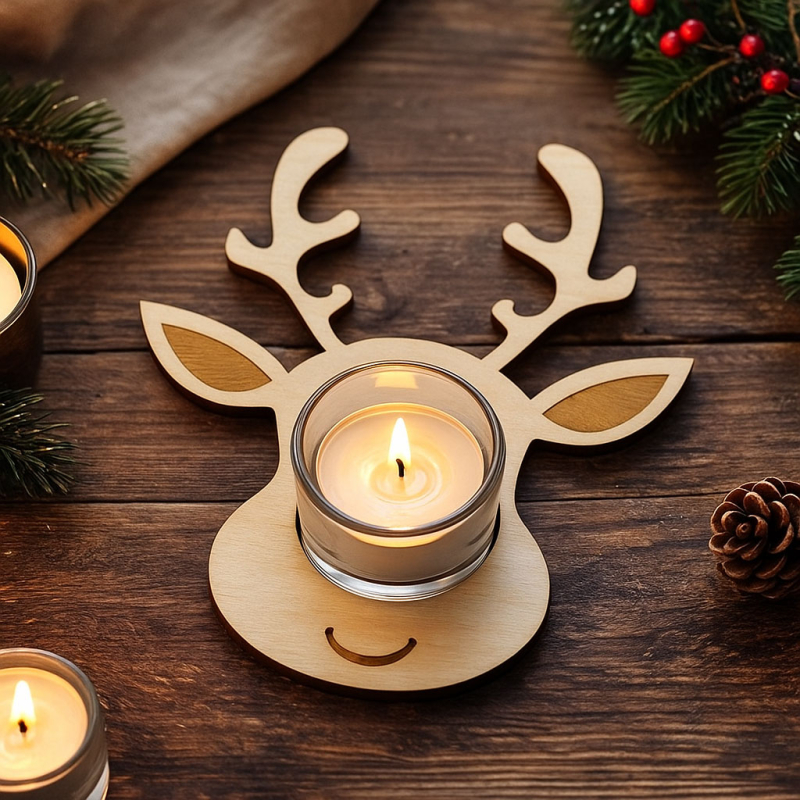 „Rentier-Dreierpack“ – für Süßigkeit, Lolli & Teelicht! - Laservorlage