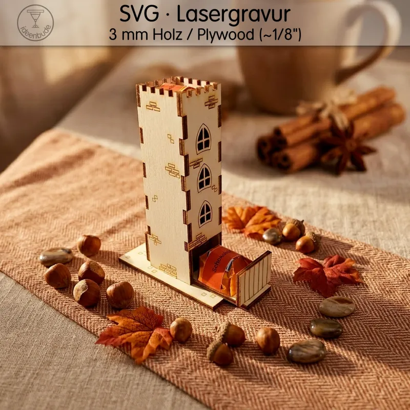 Schokoladenburg, Schokispender - passend für 6 Schokoladenküsschen