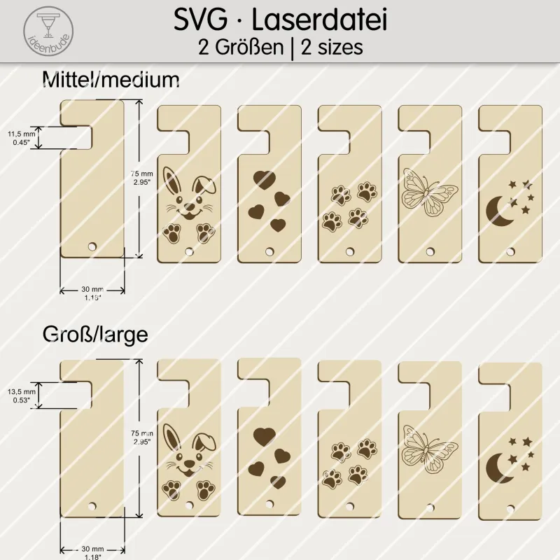 Laserdatei für Mini Handyhalter als Schlüsselanhänger in 2 Größen